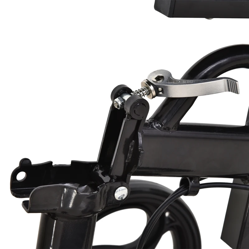 HOMCOM Metal Foldable Medical Knee Rest Walker Scooter w/ Storage Basket Black