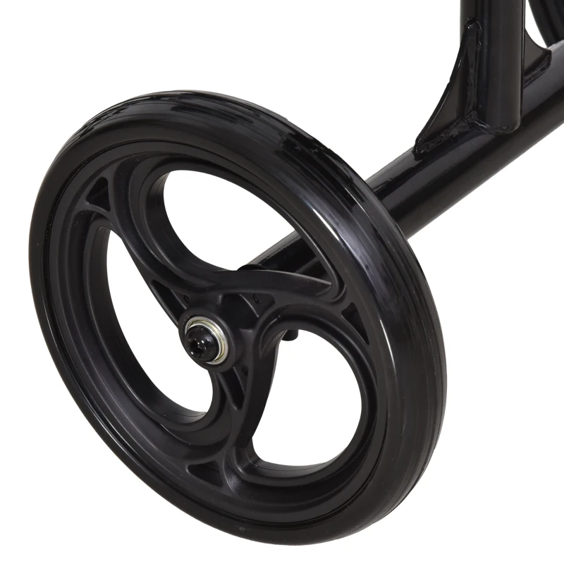 HOMCOM Metal Foldable Medical Knee Rest Walker Scooter w/ Storage Basket Black