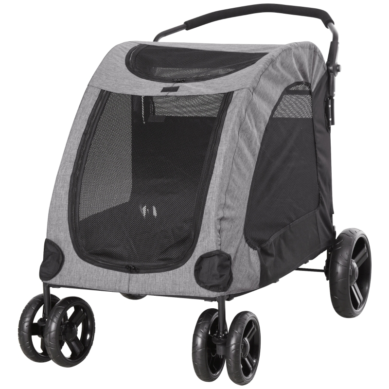 PawHut Dogs 4-Wheel Mesh Window Travel Trailer - Medium