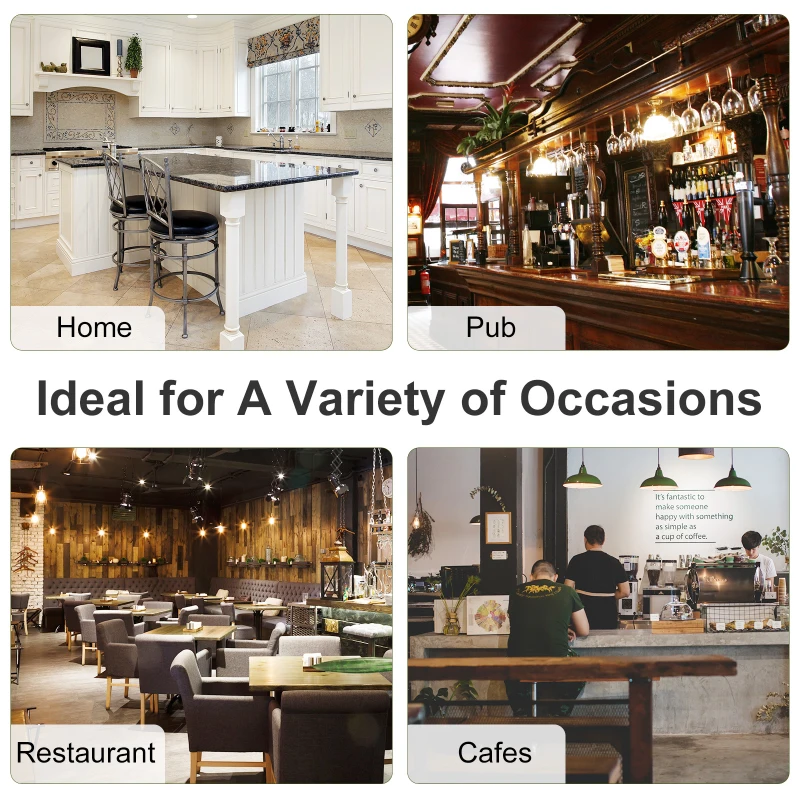 HOMCOM PU Leather Upholstered Set-of-2 Bar Chairs Brown