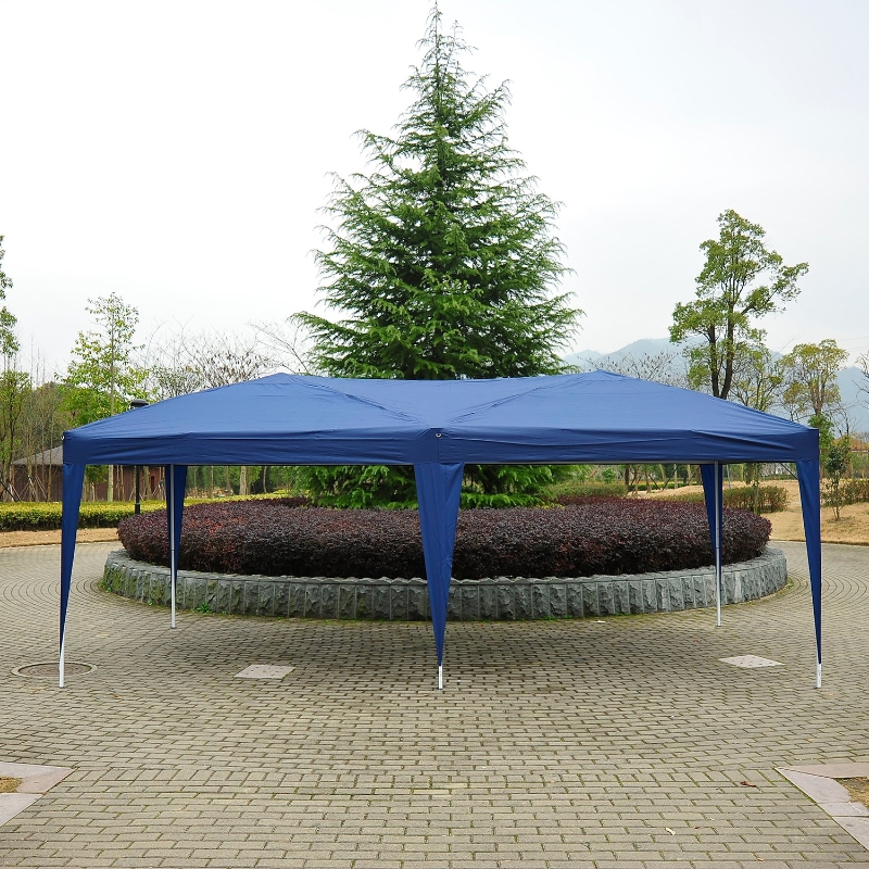 Outsunny® Gartenpavillon faltbar 3x6 m mit Tragetasche, blau