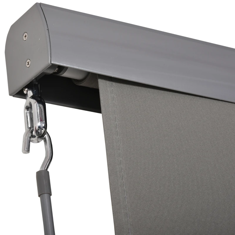 Verticale luifel aluminium balkonluifel met handslinger grijs 160 x 250 cm