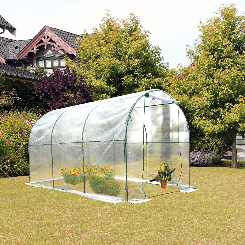 Outsunny® Foliengewächshaus 3,5x2x2m transparent mit Stahlrohrrahmen