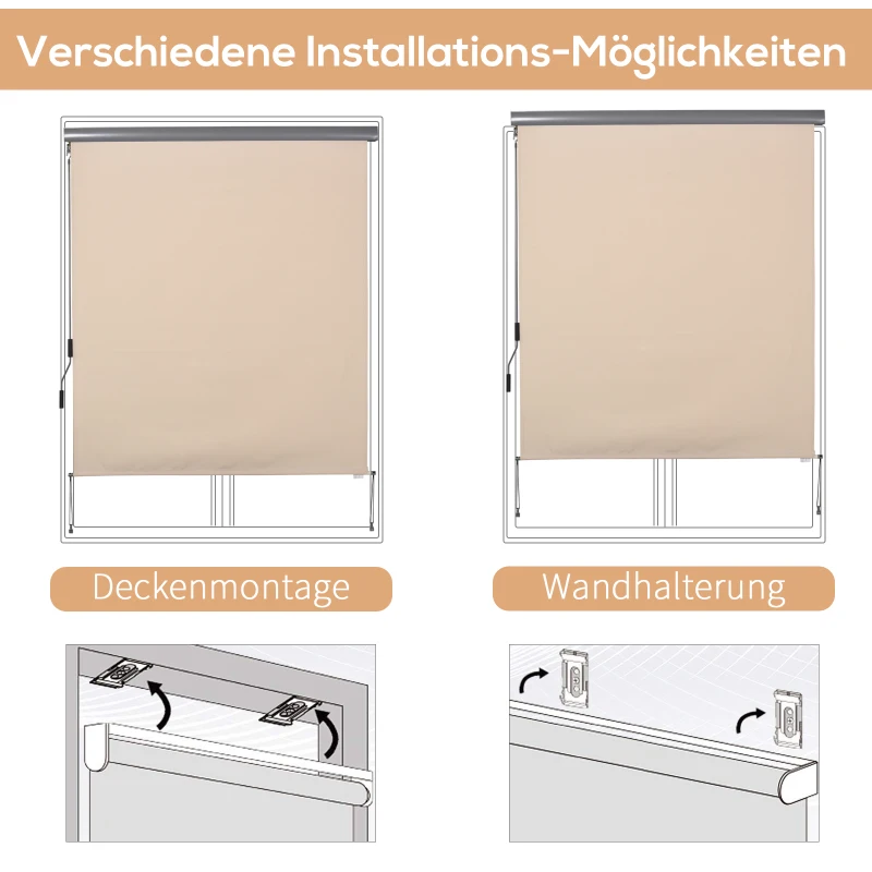 Verticale luifel aluminium balkonluifel met handslinger crèmewit 160 x 250 cm