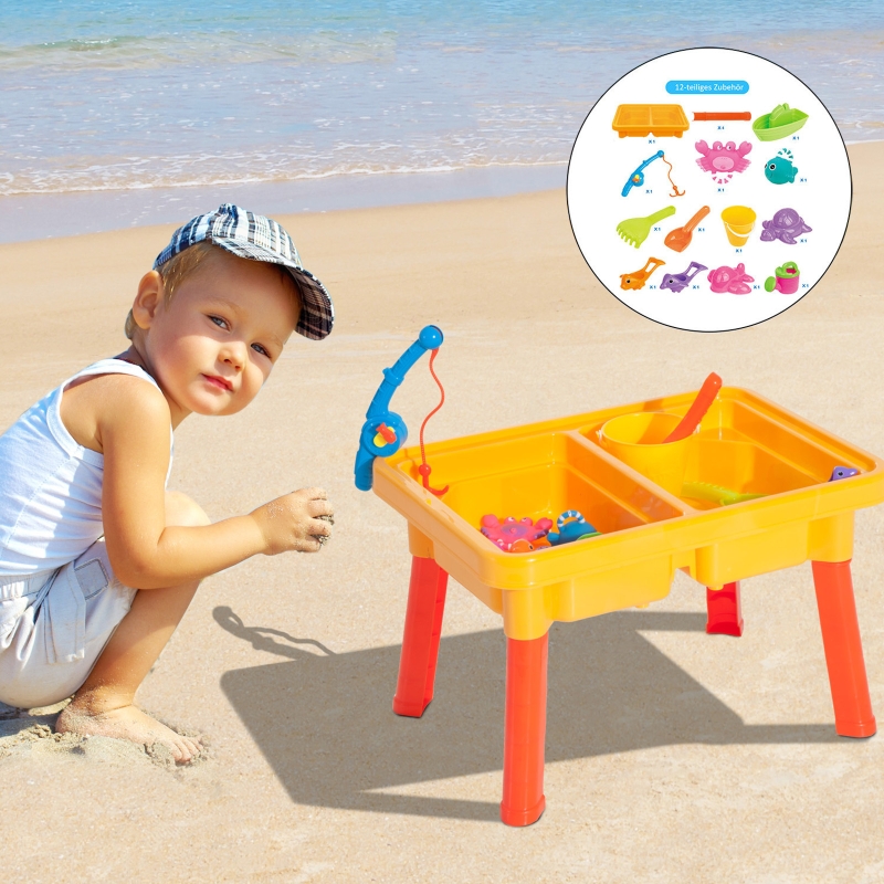 HOMCOM® Spieltisch Sandkastentisch mit Zubehör