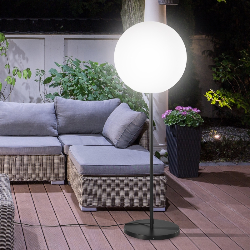 Outsunny® LED Stehleuchte Standleuchte IP54 Wasserdichte Stehlampe mit rundem Sockel E27