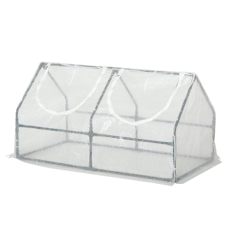 Outsunny® Gewächshaus mit Fenster PE Treibhaus Tomatenhaus Frühbeet 120x60x60cm Weiß