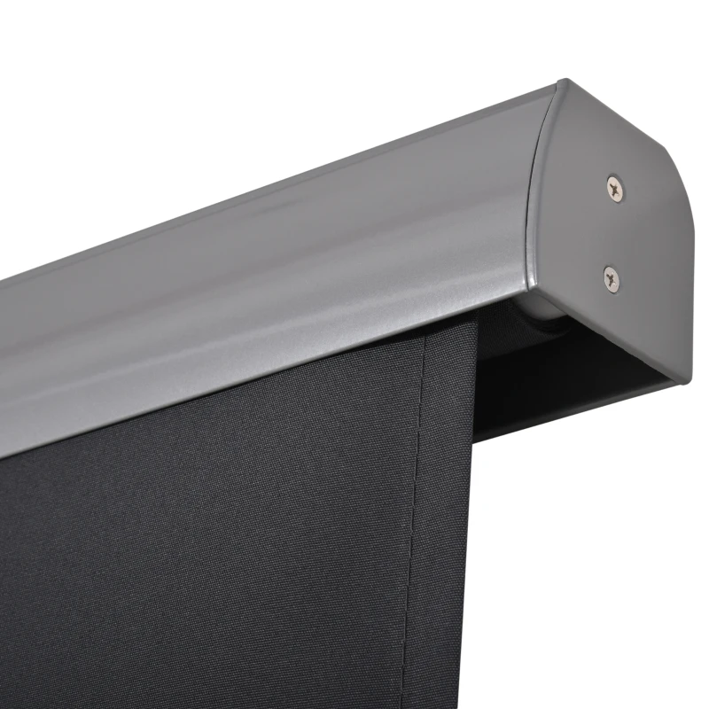 Verticale luifel aluminium balkonzonwering met handslinger donkergrijs 160 x 250 cm