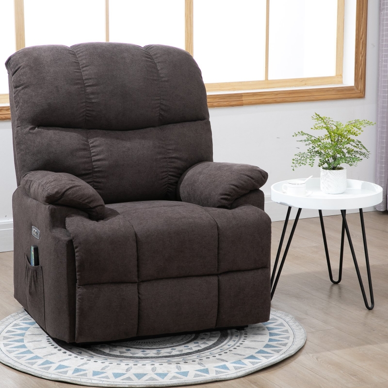 HOMCOM® Massagesessel mit Wärmefunktion | Inkl. Fernbedienung | 94 x 96 x 104 cm | Braun