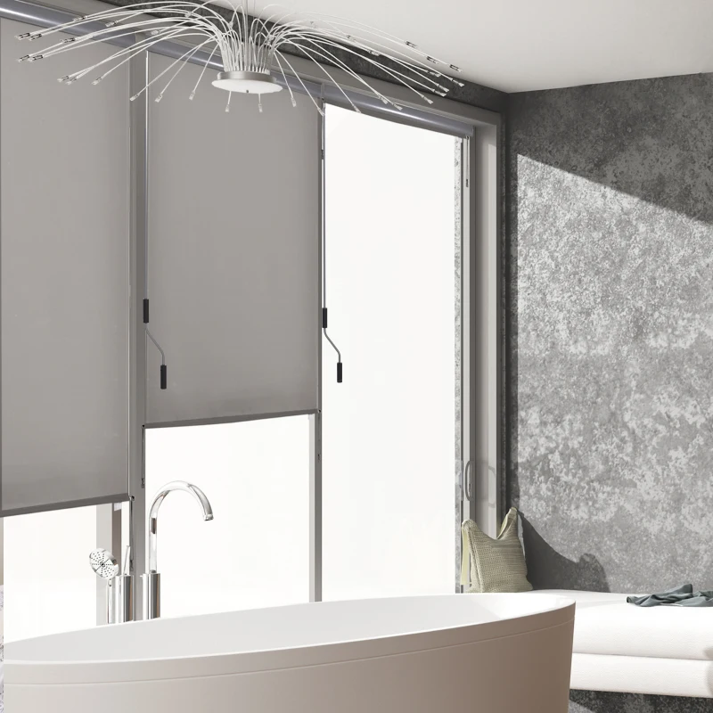 Verticale luifel aluminium balkonluifel met handslinger grijs 160 x 250 cm