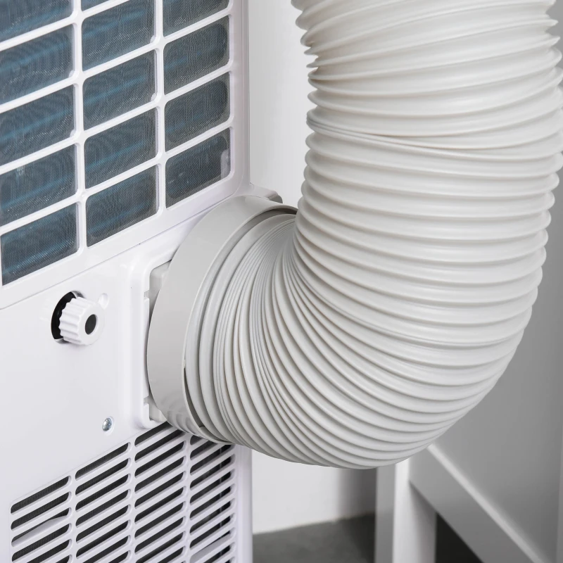 HOMCOM Mobiele airconditioner 4 standen airconditioner met afstandsbediening 24-uurs timer ABS