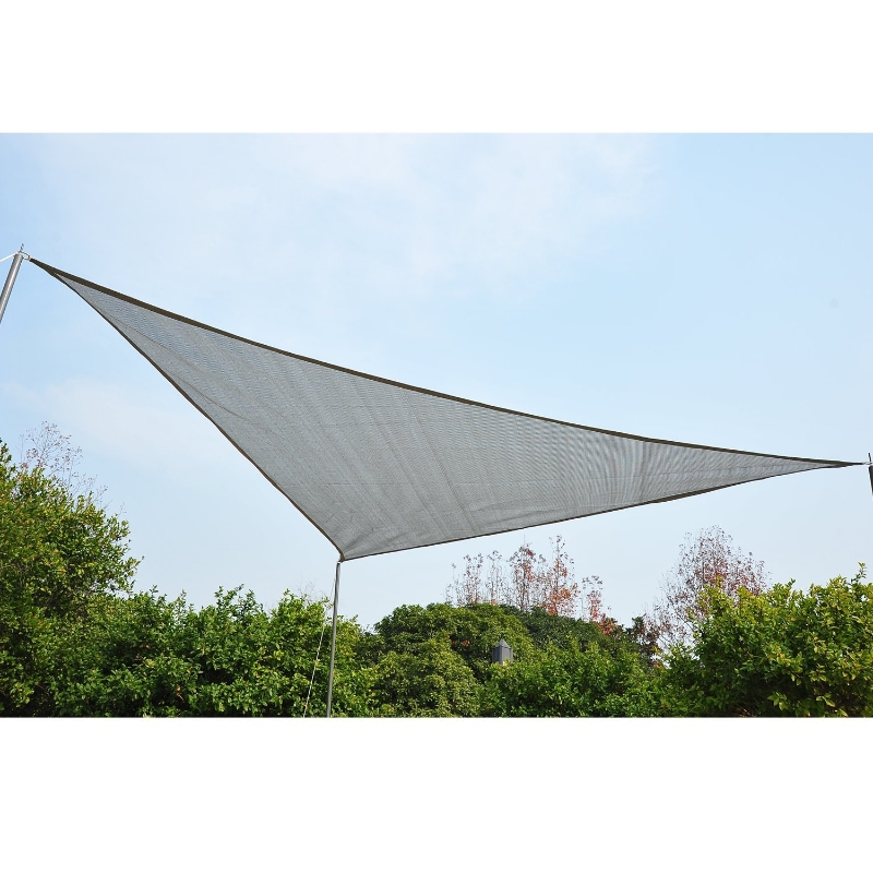 Outsunny Sonnensegel Sonnendach Sonnenschutz Dreiecke HDPE (Grau, 3x3x3m)