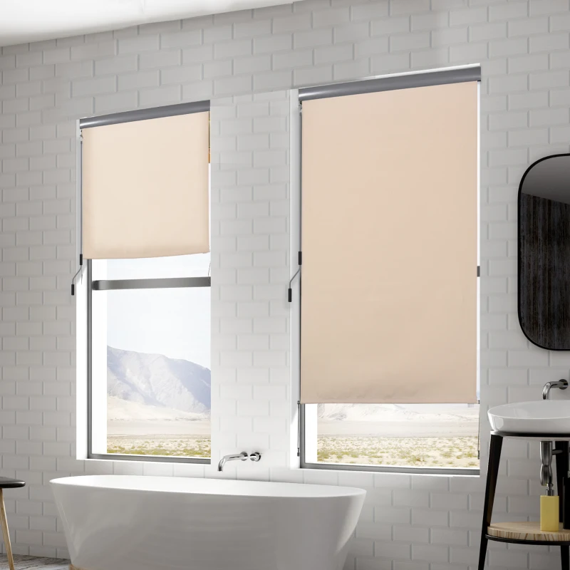 Verticale luifel aluminium balkonluifel met handslinger crèmewit 160 x 250 cm