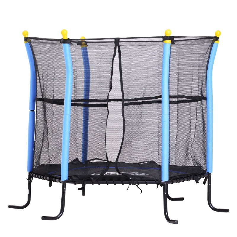 HOMCOM® Trampolin Kinder Gartentrampolin mit Sicherheitsnetz Randabdeckung Ø155cm bis 60kg
