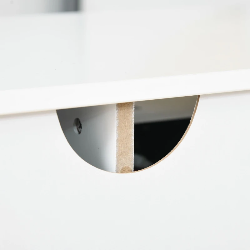 HOMCOM Tv-meubel tv-meubel met 2 lades en open planken bamboe MDF wit + naturel