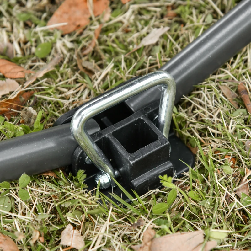 Outsunny campingbed breedte inklapbaar eenpersoons zijvak oxford groen + zwart