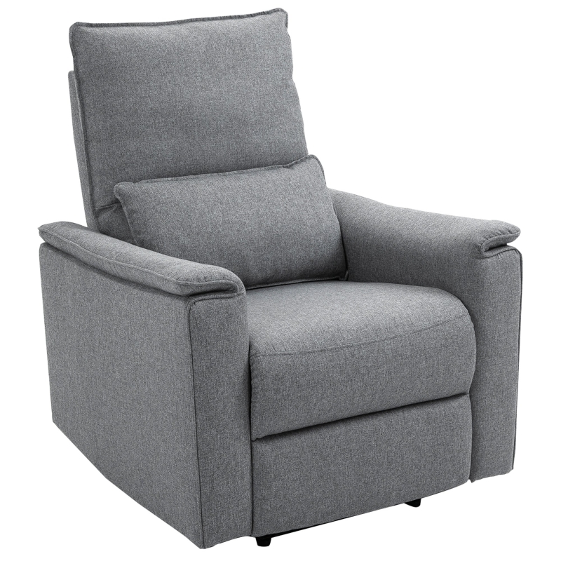 HOMCOM Relaxsessel Liegesessel TV Sessel Einzelsofa 150° neigbar Fernsehsessel Polyester Grau 83 x 90 x 104 cm