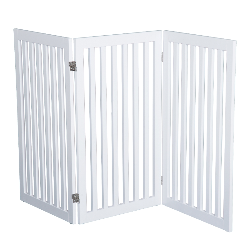 PawHut Absperrgitter | Hundegitter | Faltbar | 154,5 x 1,8 x 91,5 cm | Weiß