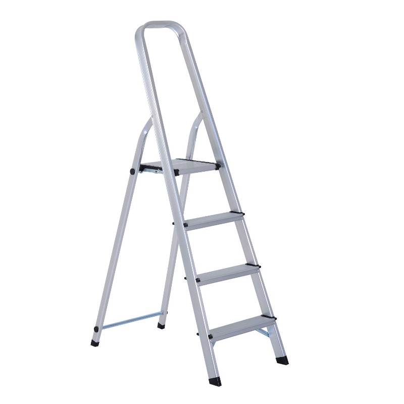 HOMCOM® Stehleiter Aluleiter Trittleiter Haushaltsleiter 4 Stufen