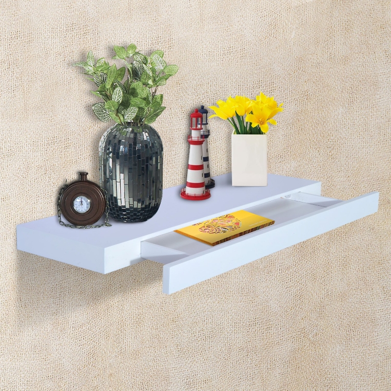 HOMCOM® Wandregal 80x25x5cm mit Schublade Hängeregal Regal