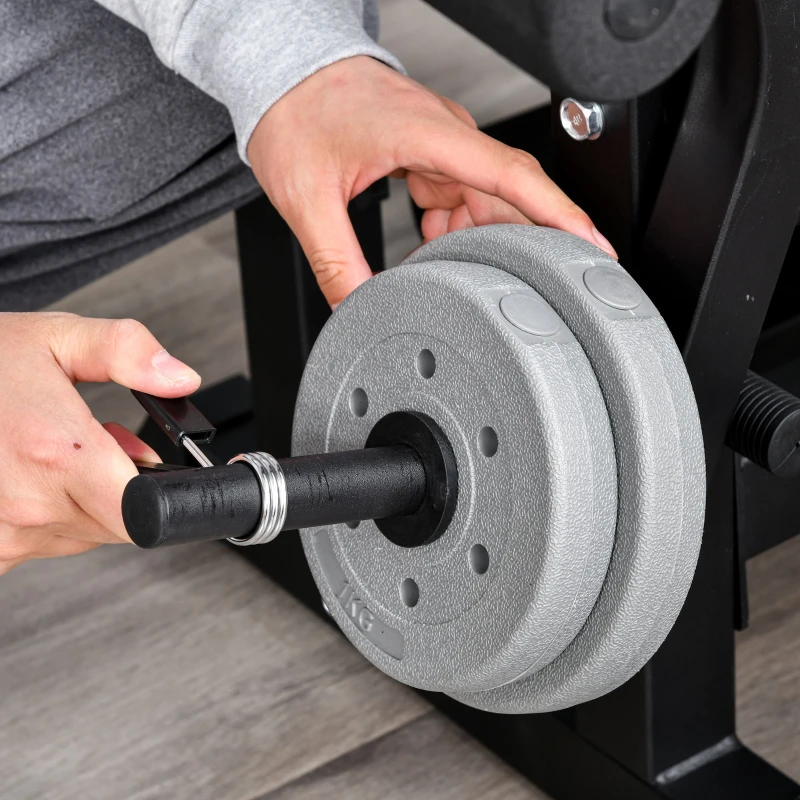 HOMCOM Multi-trainingsbank met halterrek halterbank verstelbaar multi-gym