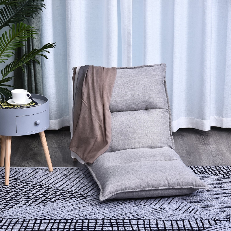 HOMCOM Sitzkissen verstellbare Rückenlehne 55 x 45 x 67 cm Grau