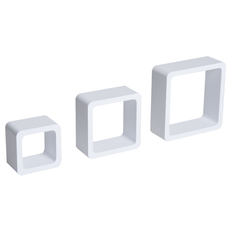 HOMCOM® Wandregal 3er Set Cube Regal Hängeregal Würfel MDF Weiß