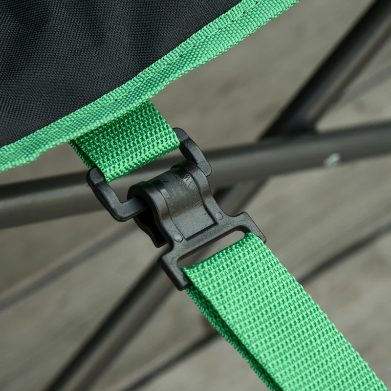 Outsunny campingstoel klapstoel met voetensteun 160 kg draagvermogen Oxford zwart + groen