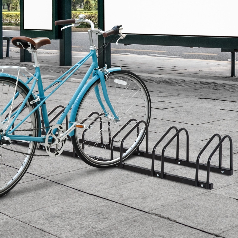 HOMCOM® Fahrradständer Aufstellständer 6 Fahrräder Schwarz
