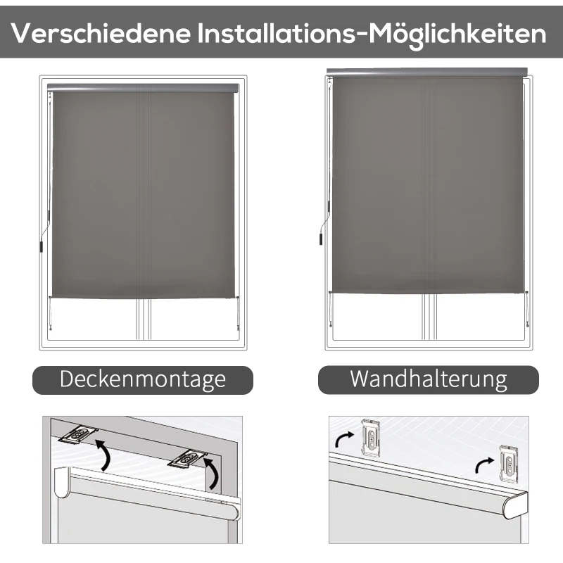 Verticale luifel aluminium balkonluifel met handslinger grijs 160 x 250 cm