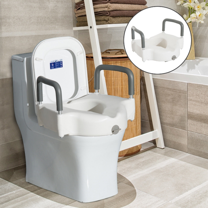 HOMCOM Toilettensitzerhöhung Sitzerhöhung mit Armlehnen