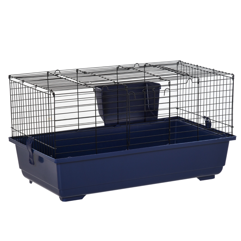 PawHut® Kleintierkäfig Tierkäfig Nagerkäfig mit allem Zubehör Stahl+Kunststoff Blau