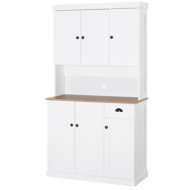 HOMCOM® Küchenschrank mit Arbeitsplatte | Sideboard | MDF, Spanplatte | Weiß | 101 x 39 x 180 cm