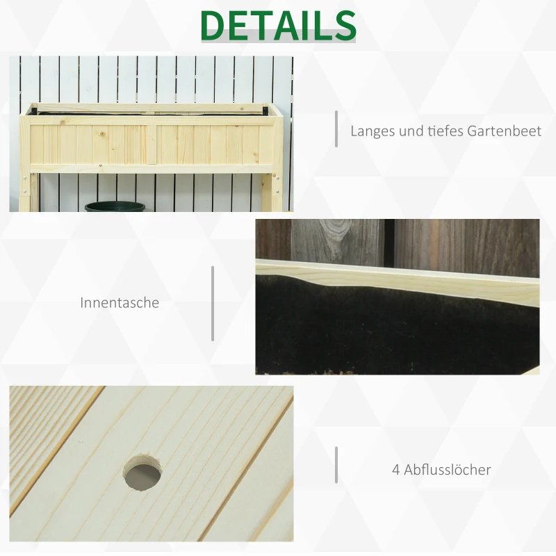 plantenbak groentebed vurenhout tuin terras balkon, natuurlijk