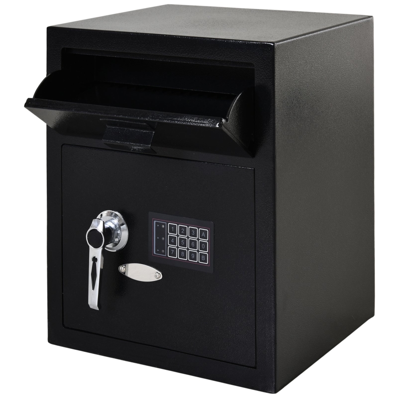 HOMCOM® Safe Tresor Möbeltresor mit Elektronikschloss Stahl Schwarz