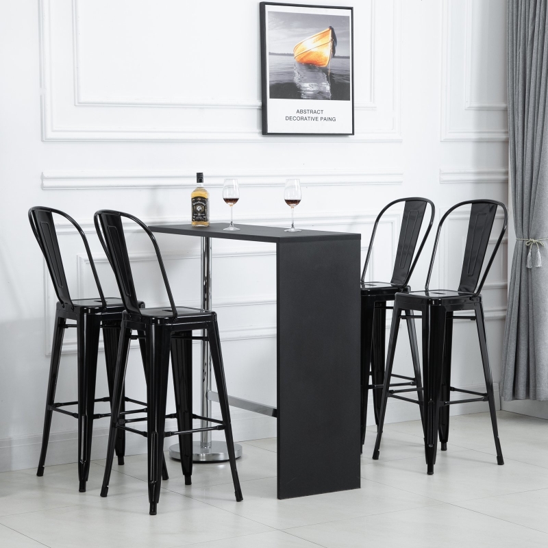 HOMCOM® Stapelbar Barhocker Bistrohocker mit Fußstütze Stapelbar Metall