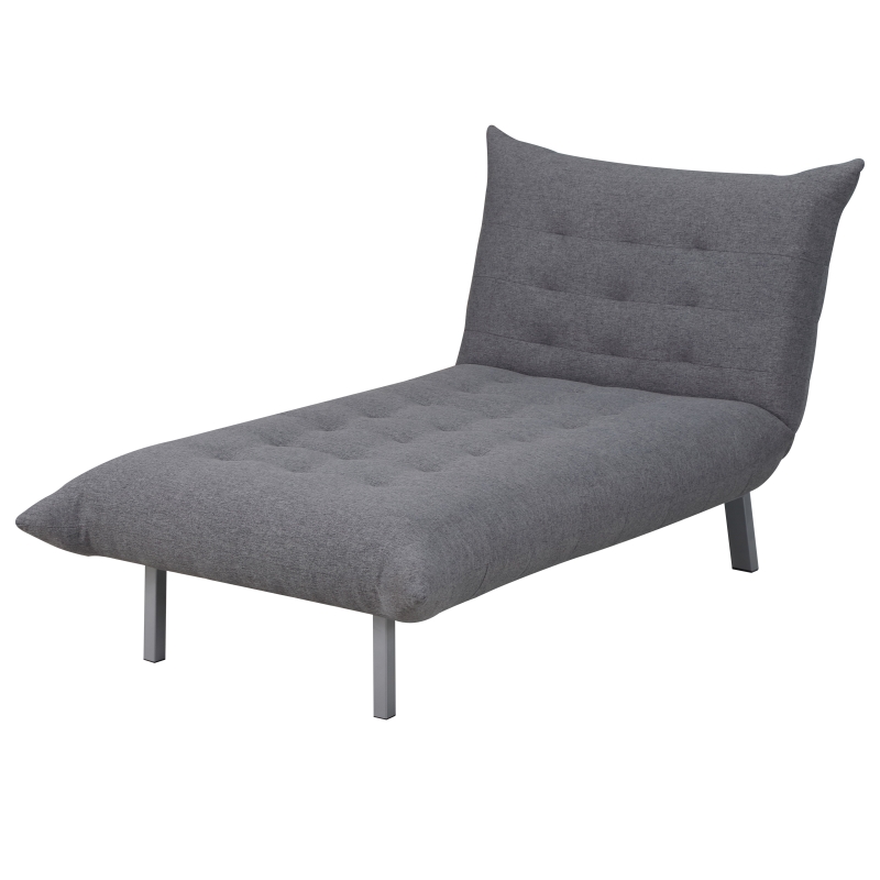 HOMCOM® Relaxliege Chaiselongue Schlafsessel mit Schlaffunktion Leinen Grau