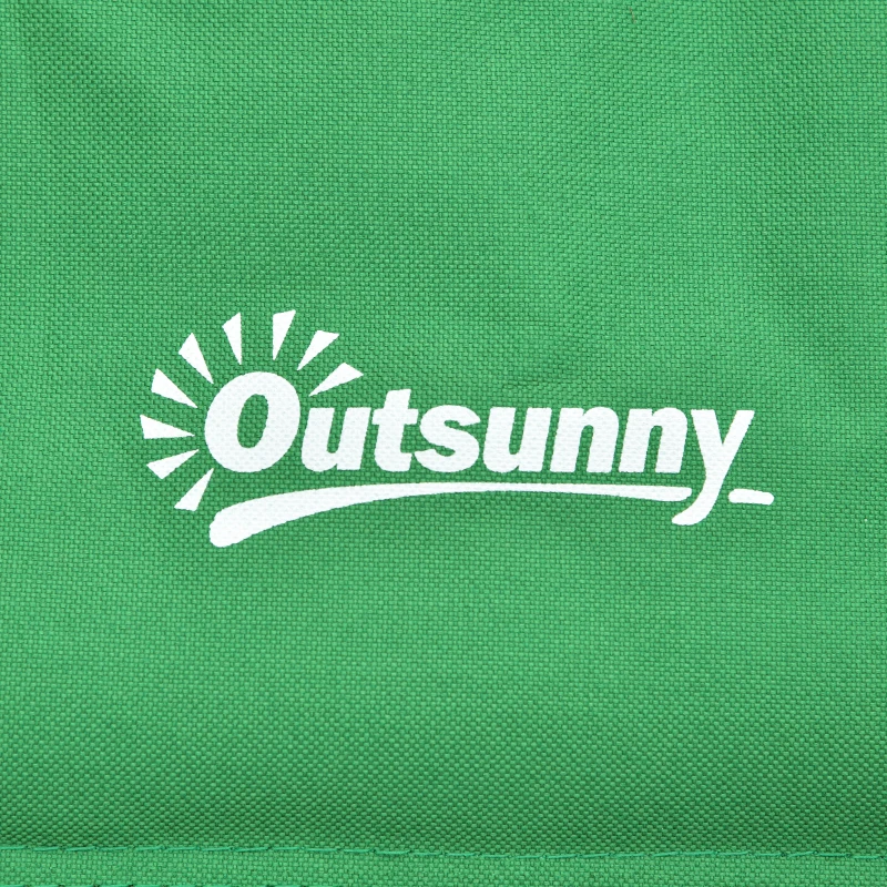 Outsunny campingbed breedte inklapbaar eenpersoons zijvak oxford groen + zwart