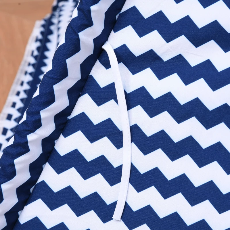 Kinderen tipi tent speeltipi polyester vurenhout 3-8 jaar blauw + wit