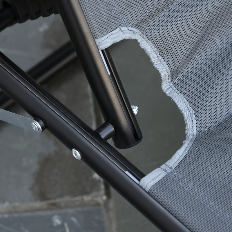 Outsunny ligstoel met dak aluminium ligstoel relax ligstoel verstelbaar Texteline inklapbaar