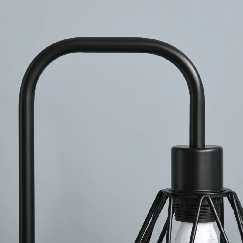 HOMCOM staande lamp industriële stijl vloerlamp voet E27 zwart staal marmer