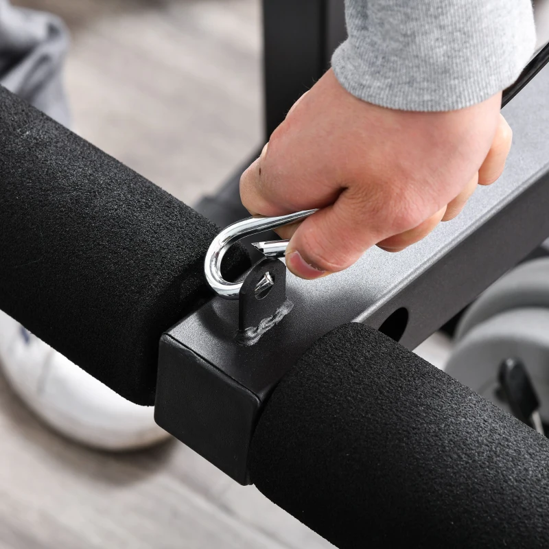 HOMCOM Multi-trainingsbank met halterrek halterbank verstelbaar multi-gym