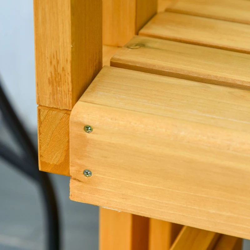 Outsunny 2-zits schommelstoel met armsteunen tuinstoel schommelstoel massief hout naturel