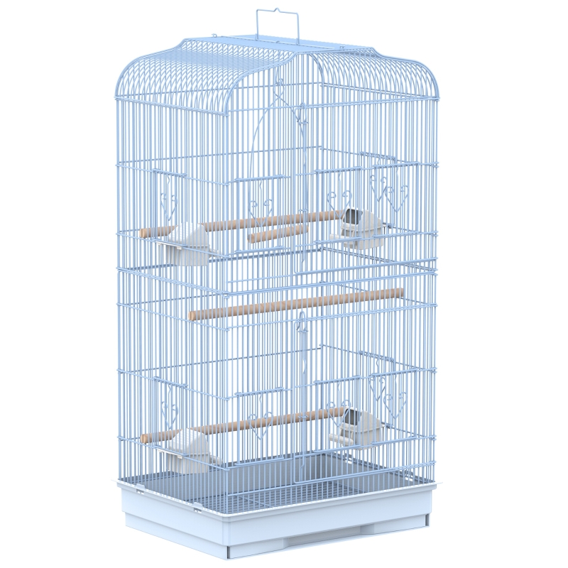 PawHut® Vogelkäfig mit Ständer Vogelvoliere Vogelhaus Metallvoliere für Vögel Weiß