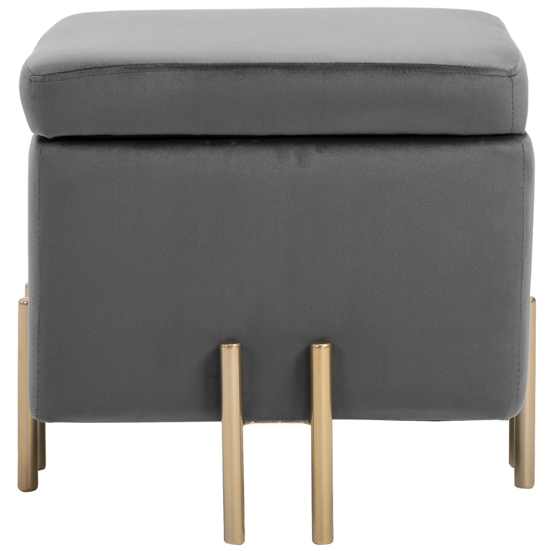 HOMCOM® Hocker Sitzhocker Polsterhocker mit Stauraum Dunkelgrau