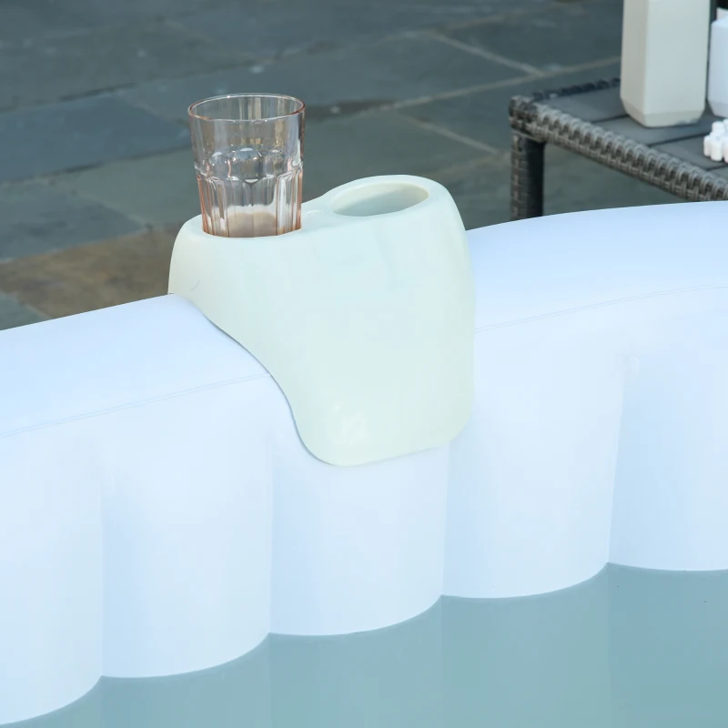 Outsunny whirlpool voor 2-4 personen opblaasbaar verwarming bubbels spa 910 l met afdekking