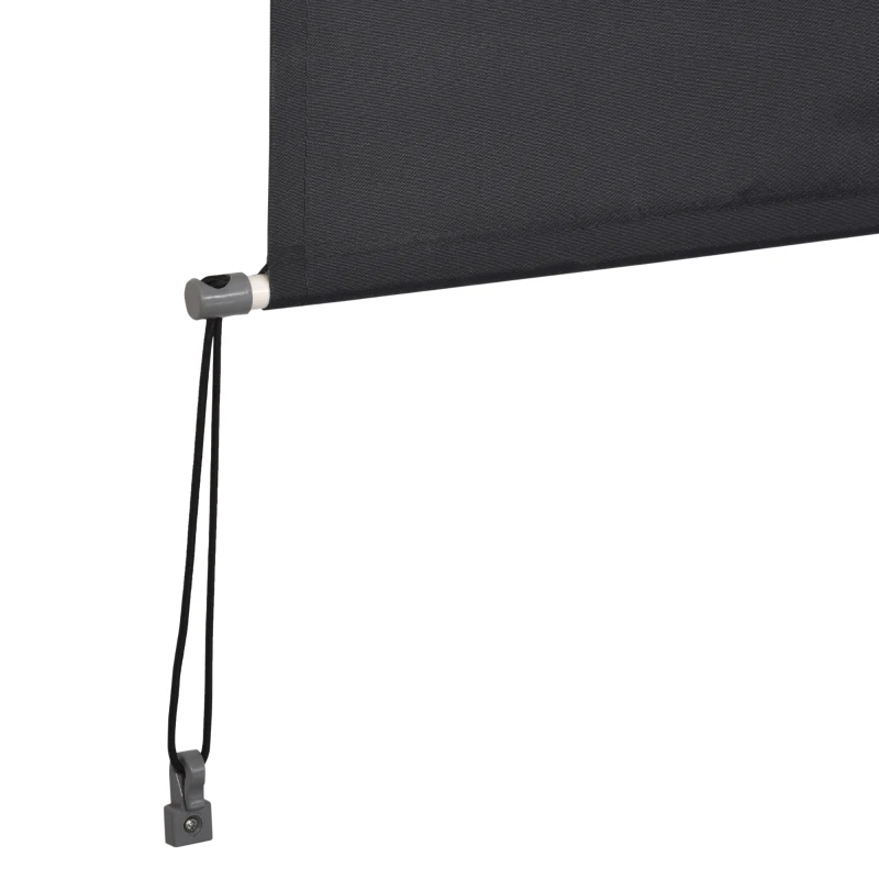 Verticale luifel aluminium balkonzonwering met handslinger donkergrijs 160 x 250 cm