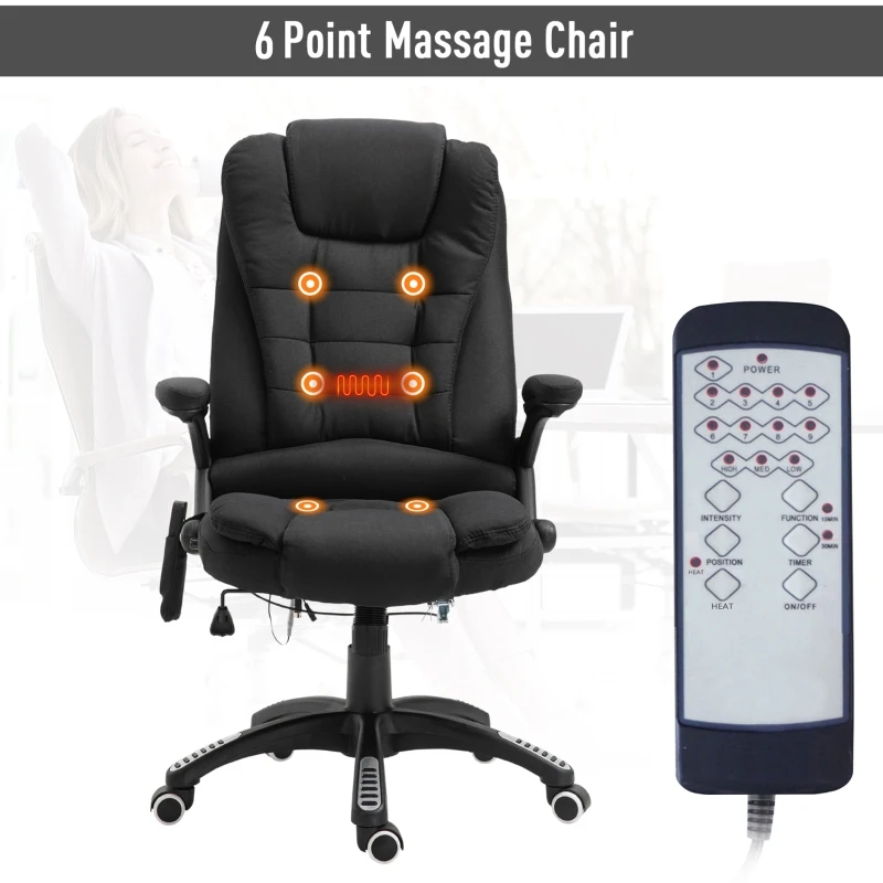 Vinsetto Massage 130° Reclining Chair Office Chair Relax Head