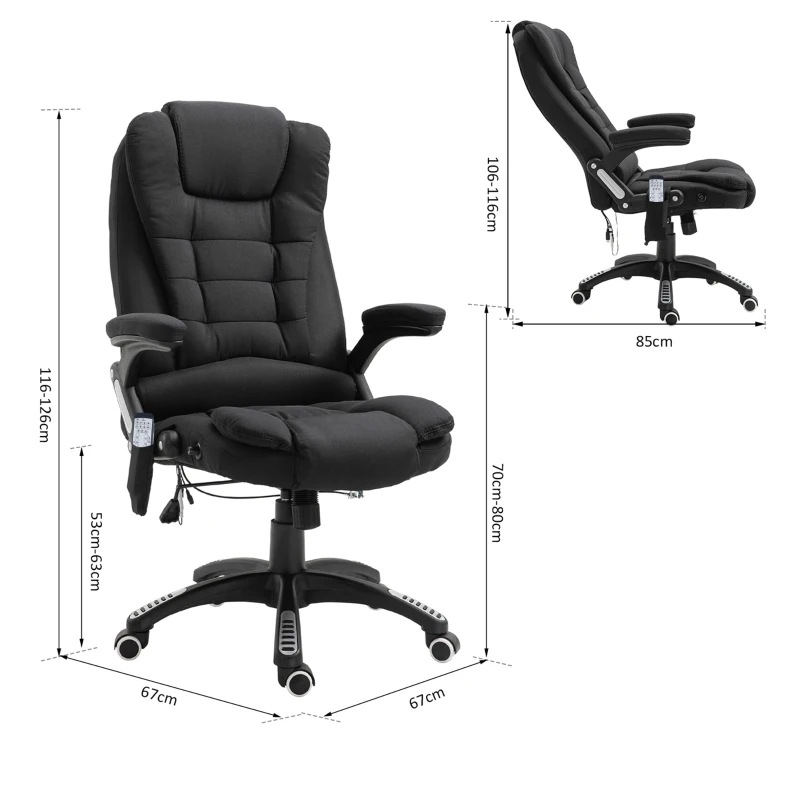 Vinsetto Massage 130° Reclining Chair Office Chair Relax Head