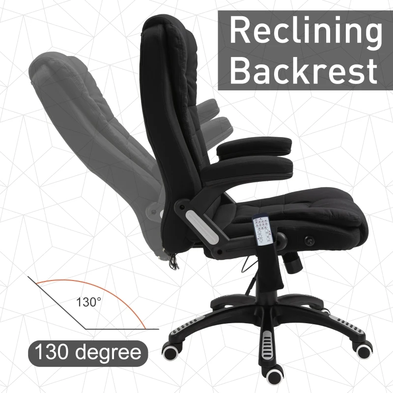 Vinsetto Massage 130° Reclining Chair Office Chair Relax Head